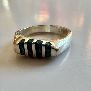 Silver and Turquoise Inlay Ring